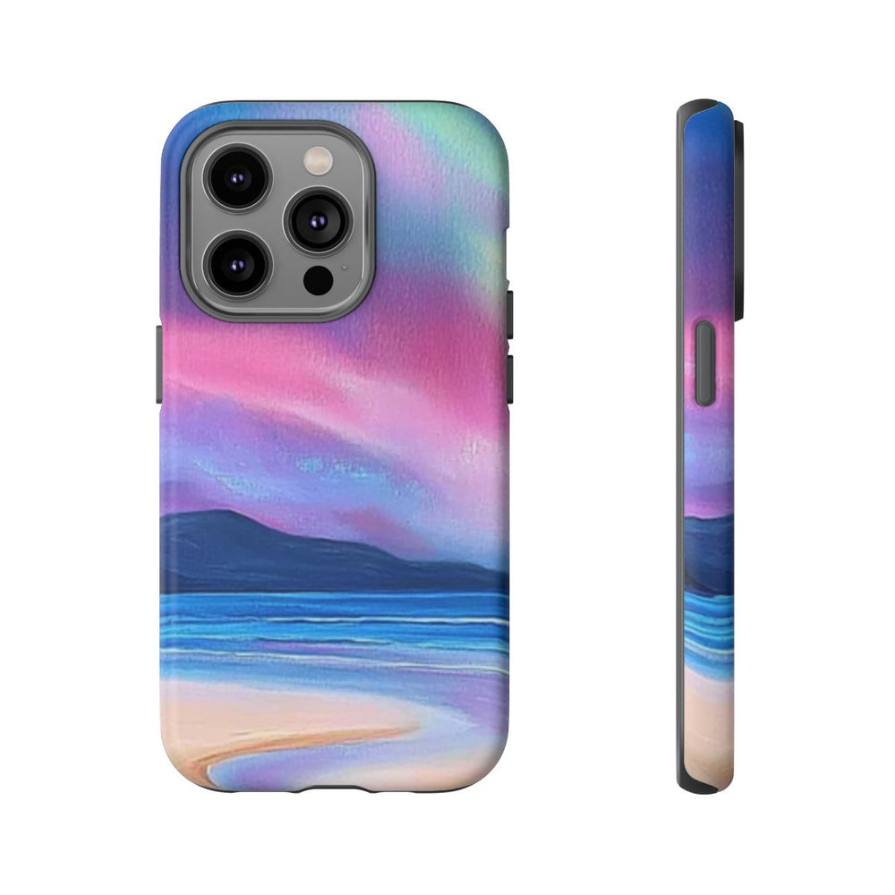 Noorderlicht Boven Rotsachtige Kust en Strand