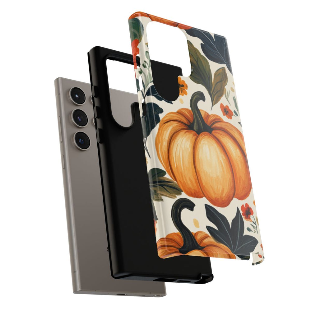Herfst Pompoen en Bloemenpatroon