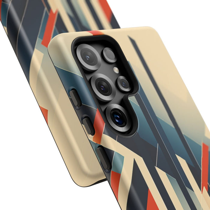 Geometrisch Abstracte Lijnen in Oranje en Blauw