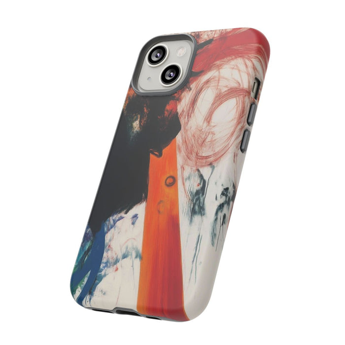 Abstracte Zwarte en Rode Penseelstreken