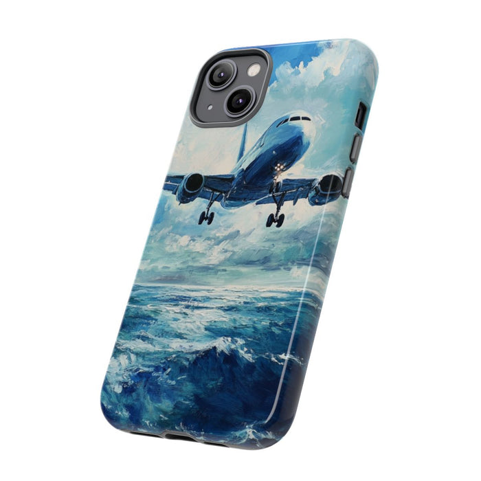 Vliegtuig Boven Oceaan Olieverfschilderij