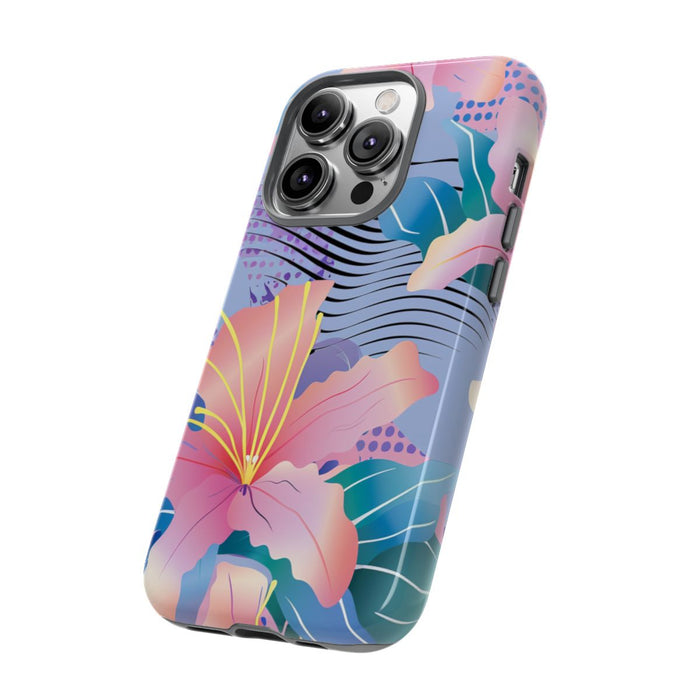 Roze Bloemenpatroon met Abstracte Accenten