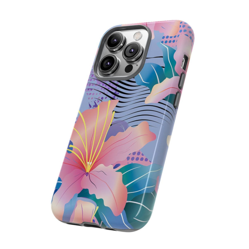Roze Bloemenpatroon met Abstracte Accenten