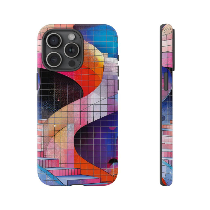 Kleurrijke Abstracte Spiraaltrap met Mozaïekpatroon