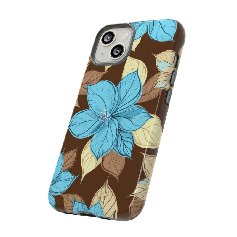 Turquoise en Beige Bloemenpatroon