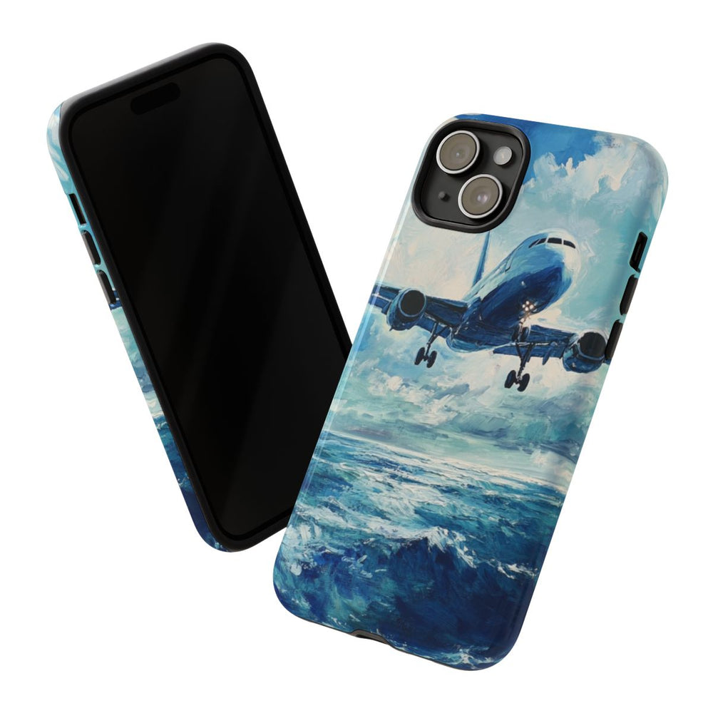 Vliegtuig Boven Oceaan Olieverfschilderij