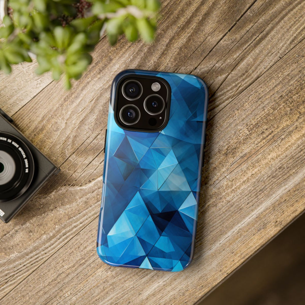 Blauw Geometrisch Driehoekenpatroon