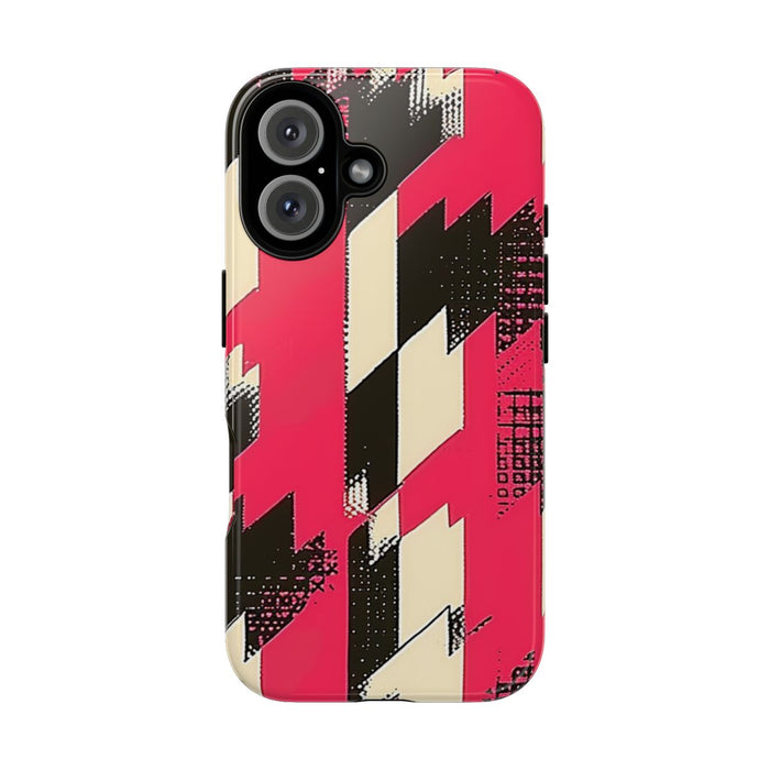 Roze en Zwart Pied-de-Poule Patroon