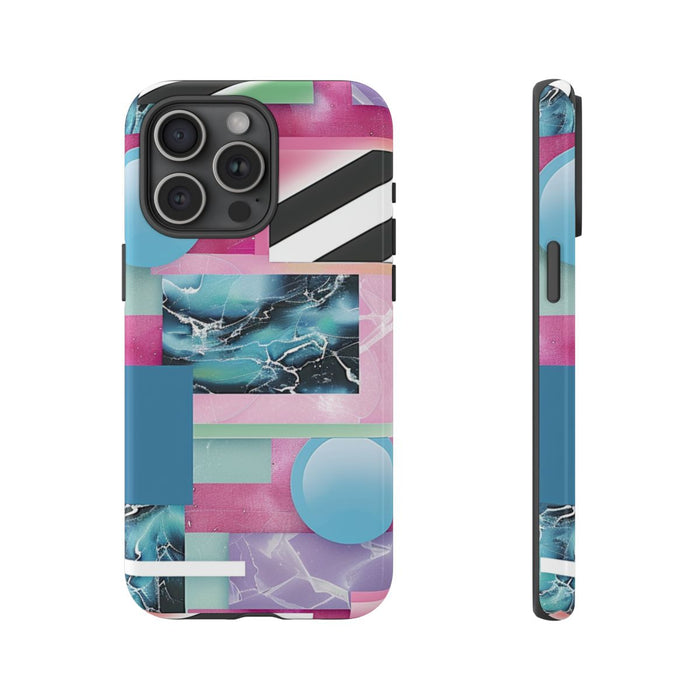 Abstract Geometrisch Patroon in Roze en Blauw