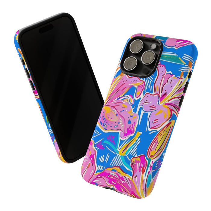 Felroze en Gele Bloemenprint