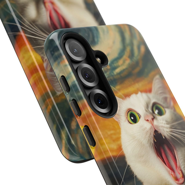Verbaasde Witte Kat met Groene Ogen