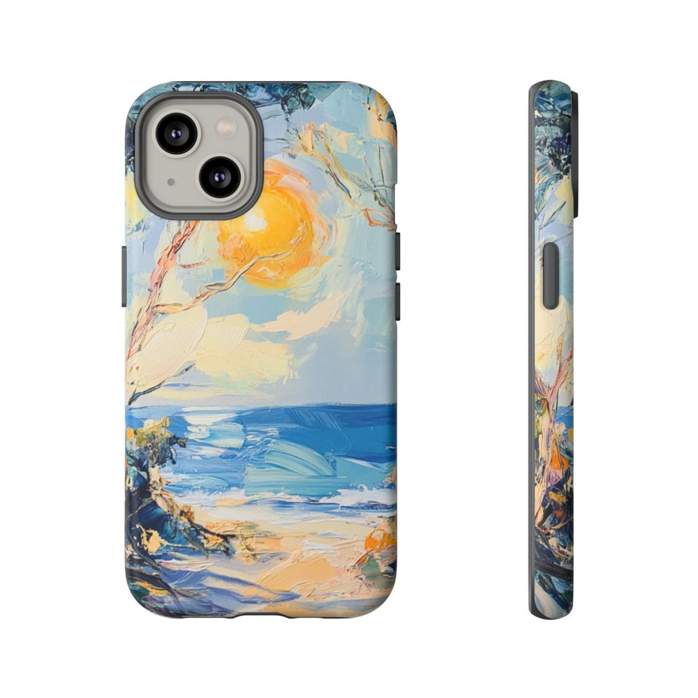 Zonnig Strandlandschap met Penseelstreken