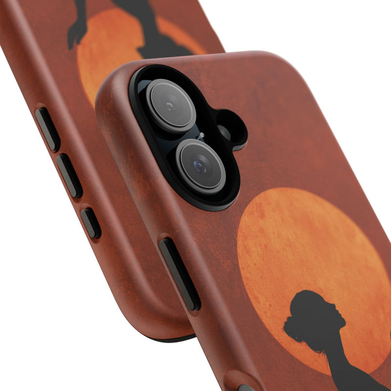 Zilveren Silhouet van Vrouw met Zon Boven Haar Hoofd