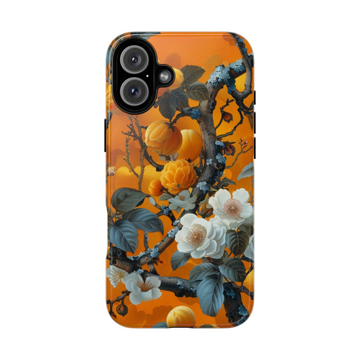 Vintage Botanisch Oranje Bloemenpatroon