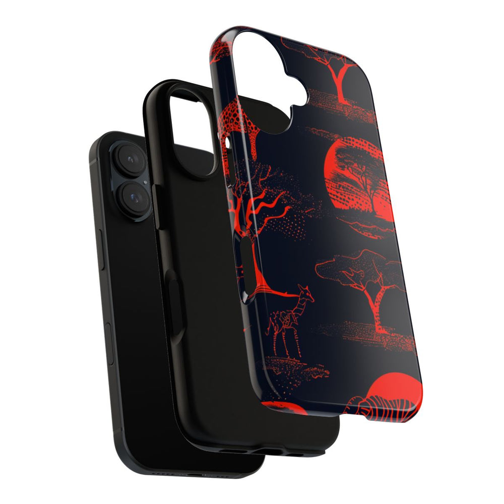 Rood Neon Afrikaans Dierenpatroon