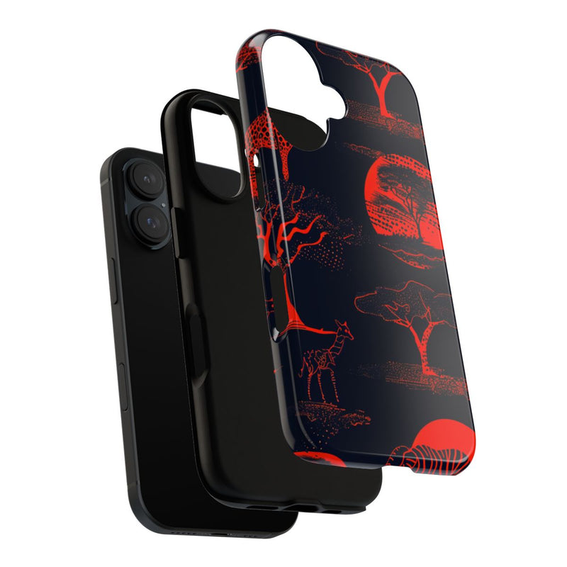 Rood Neon Afrikaans Dierenpatroon