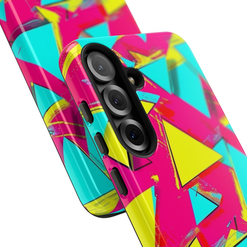 Neon Driehoeken Abstract Patroon