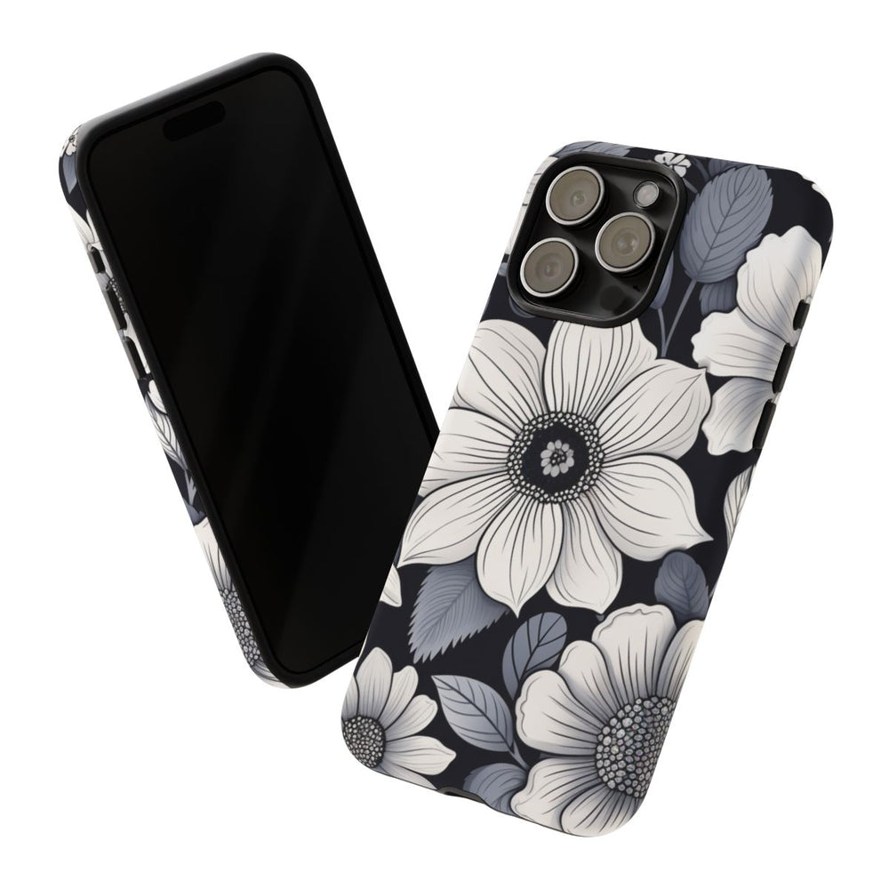 Zwart-Wit Bloemenpatroon