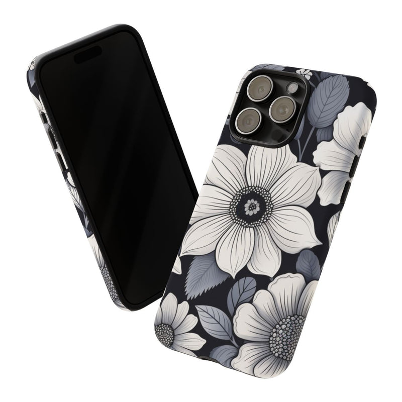 Zwart-Wit Bloemenpatroon