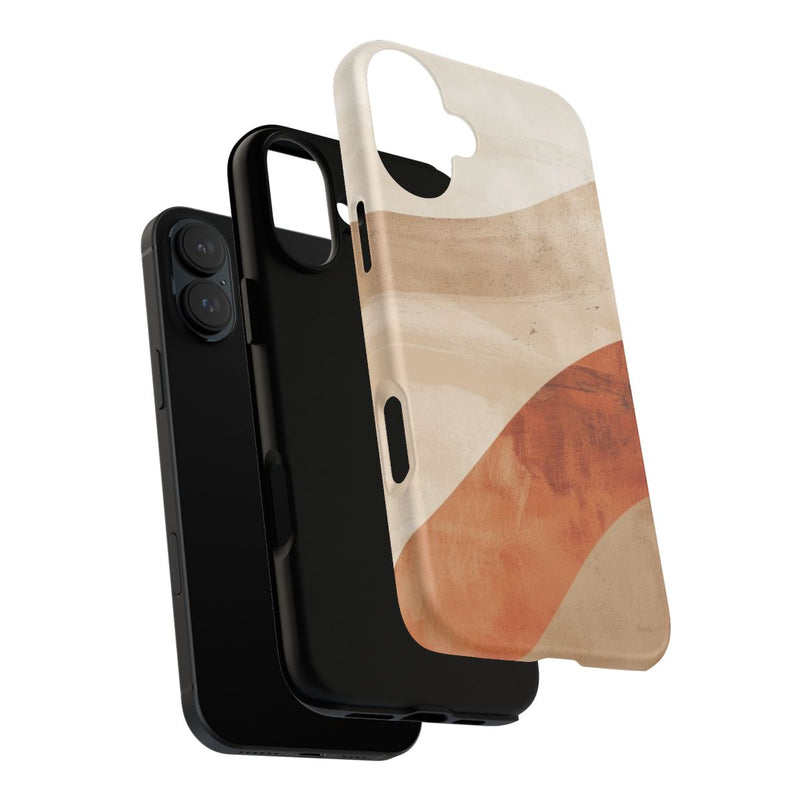 Abstracte Gebogen Terracotta- en Beigevormen