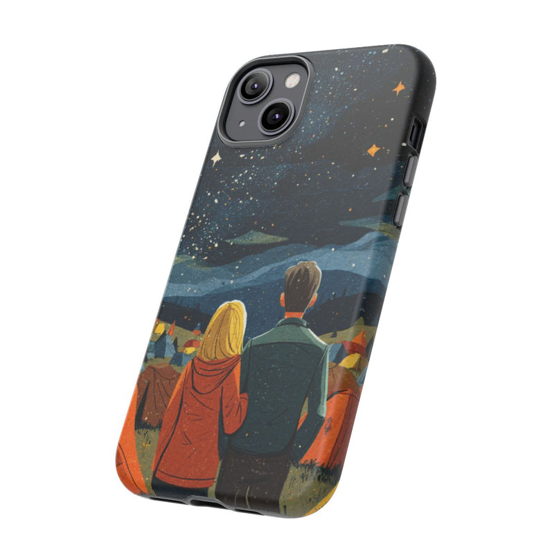 Stelletje Onder Sterrenhemel Tussen Tenten