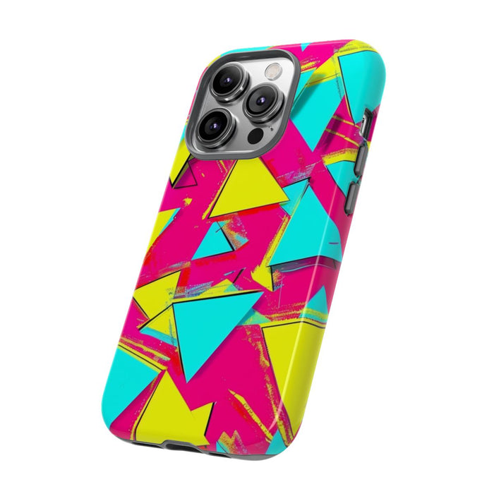 Neon Driehoeken Abstract Patroon
