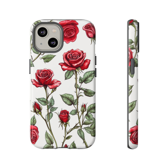 Rode Rozen Botanisch Patroon