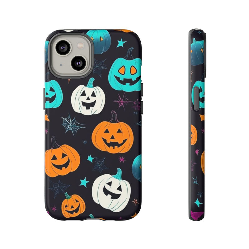 Vrolijk Gekleurde Halloween Pompoenen Patroon