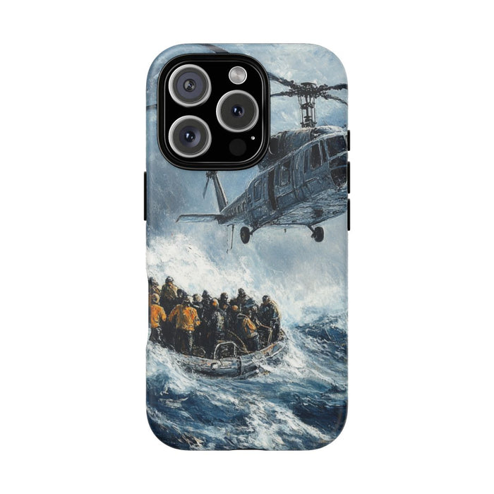 Helikopterredding op Zee Olieverfschilderij