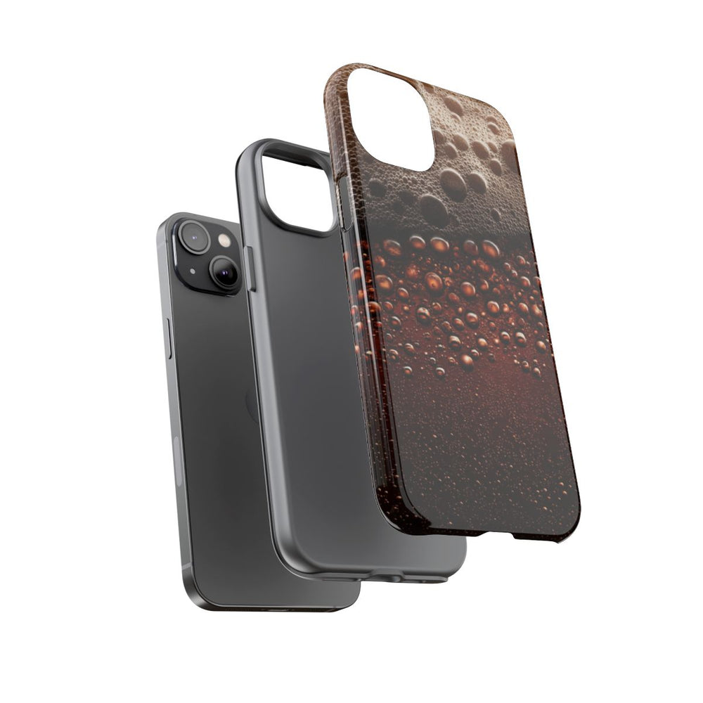 Close-Up Donkerbruine Bier Schuimtextuur