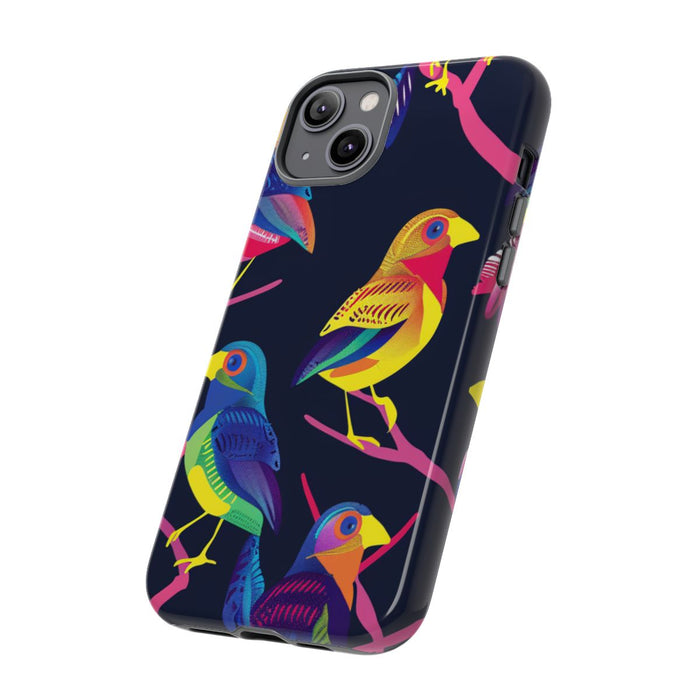 Neonkleurige Vogels op Takken