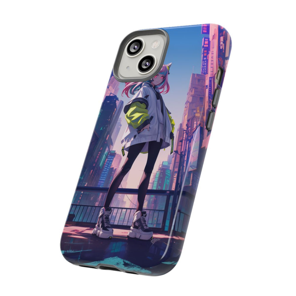 Meisje met Roze Haar in Neonstad