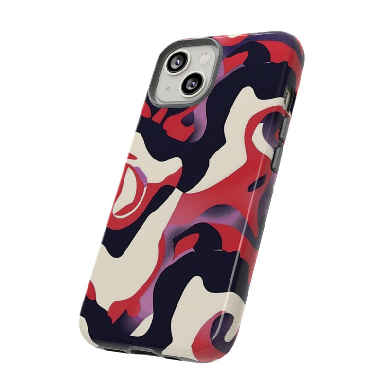 Abstract Rood-Zwart-Crème Patroon