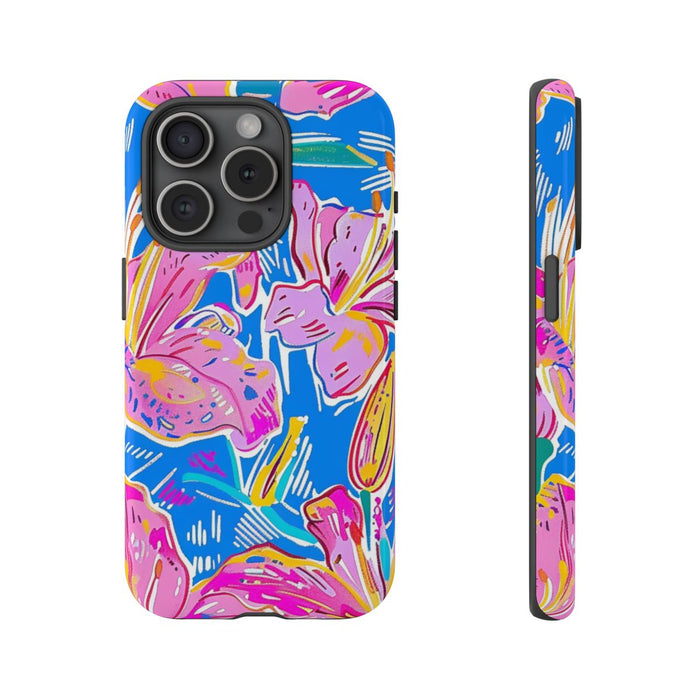 Felroze en Gele Bloemenprint