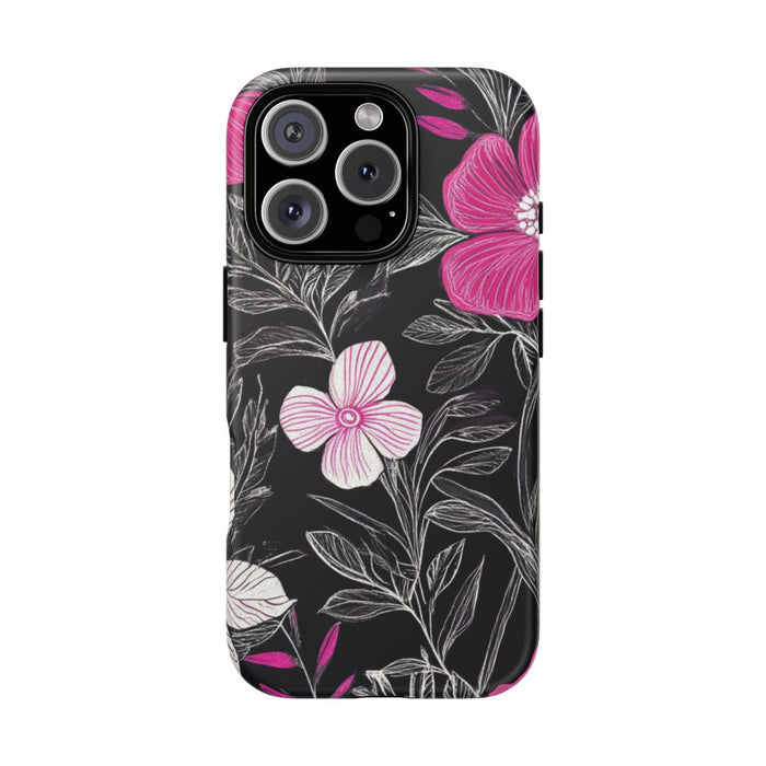Roze en Witte Bloemenprint