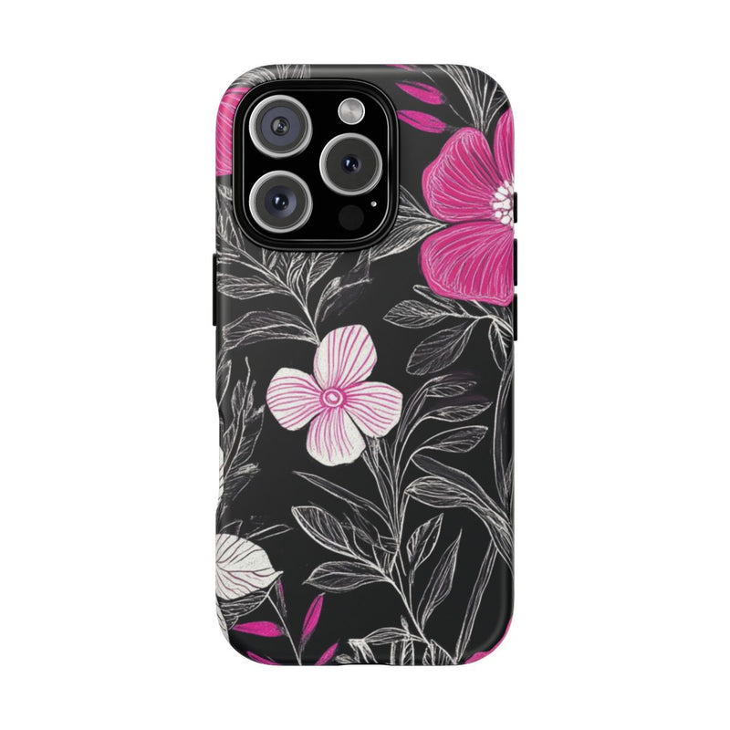 Roze en Witte Bloemenprint