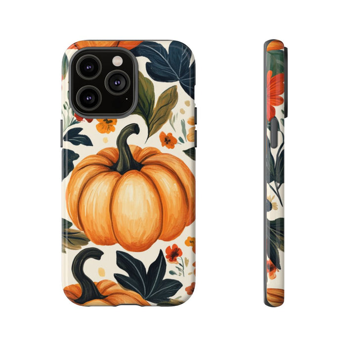 Herfst Pompoen en Bloemenpatroon
