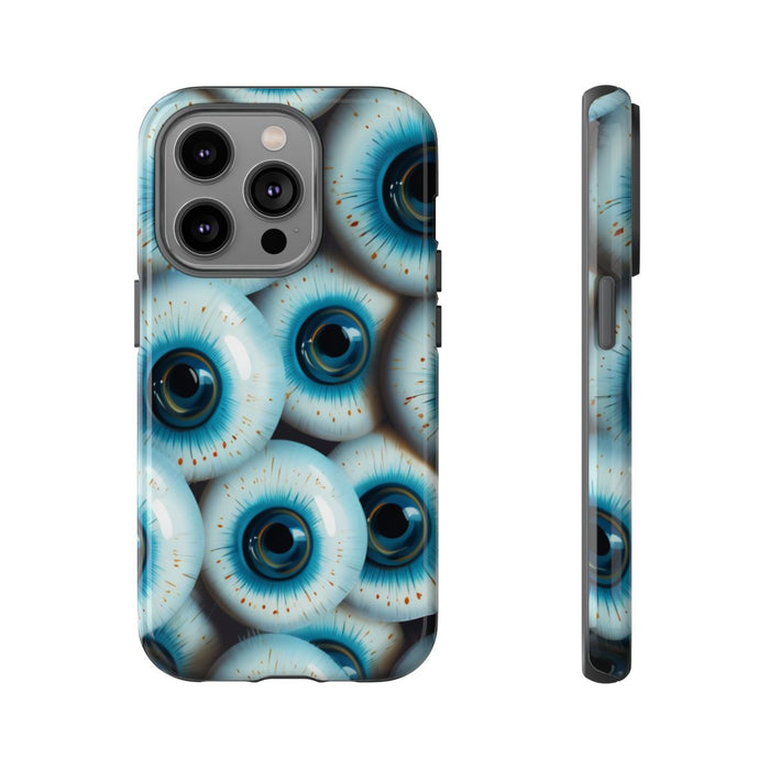 Glanzend Hoesje met Blauw Oogpatroon