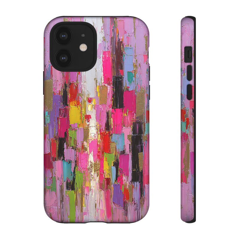 Levendige Abstracte Kleurenblokken met Gouden Accenten