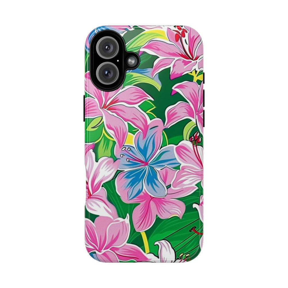 Roze en Blauwe Bloemenprint