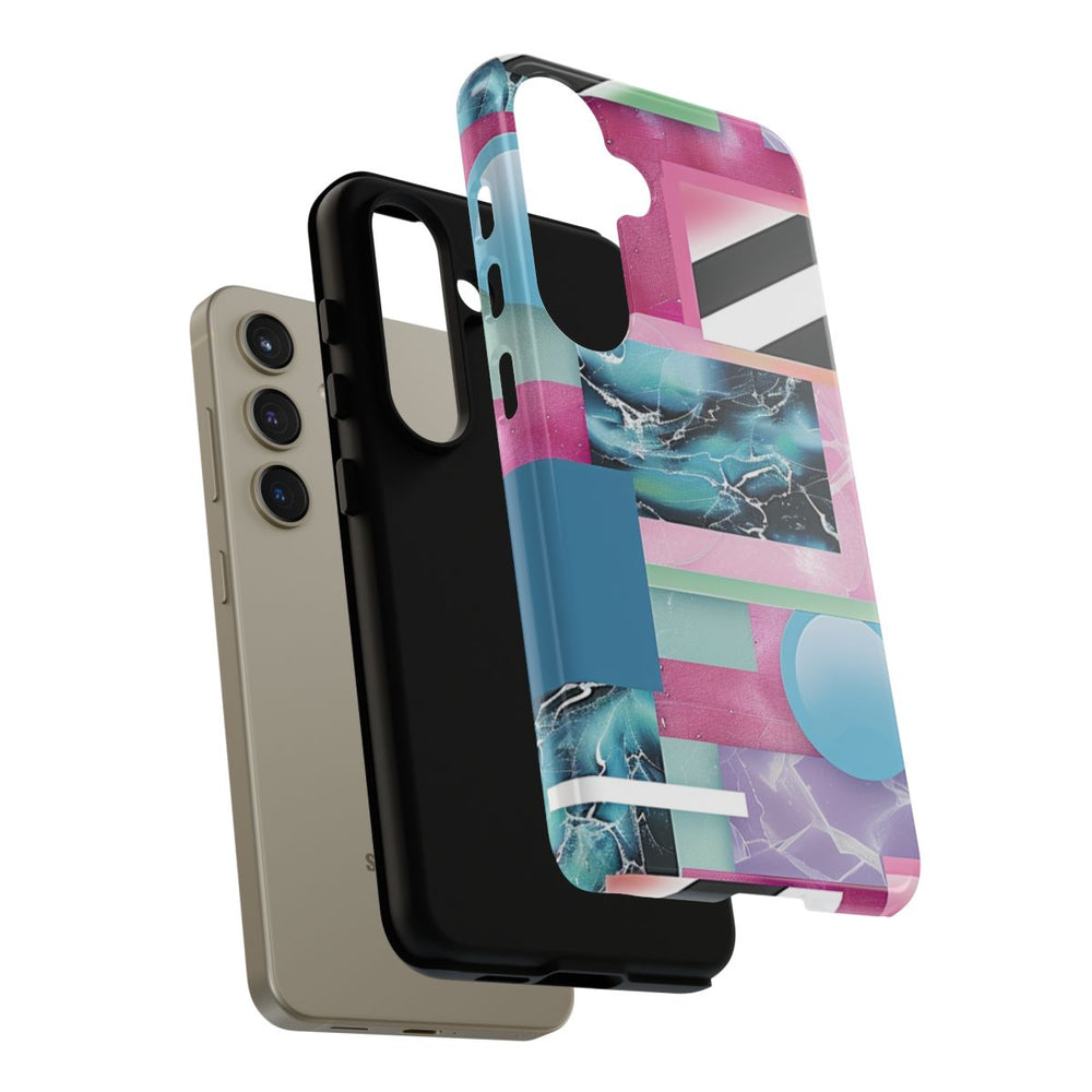 Abstract Geometrisch Patroon in Roze en Blauw