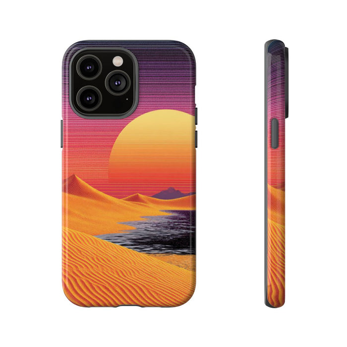 Zonsondergang boven Oranje Zandduinen met Retro Zon