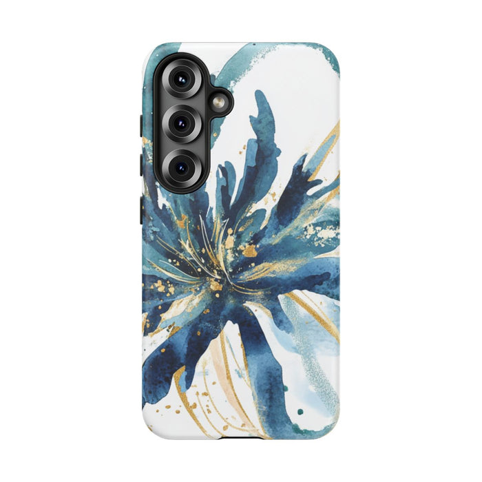 Abstracte Blauwe Bloemen Waterverf