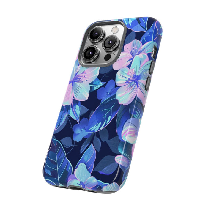 Blauw-Roze Bloemenpatroon