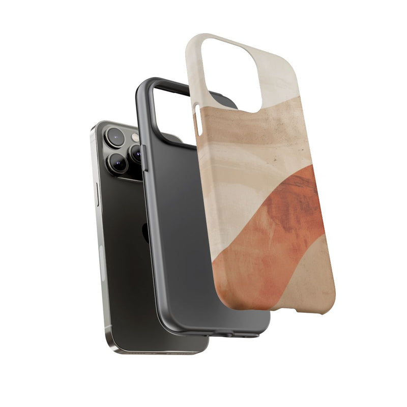 Abstracte Gebogen Terracotta- en Beigevormen