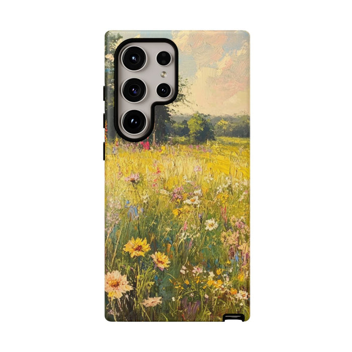 Zonnig Bloemenweide Schilderij