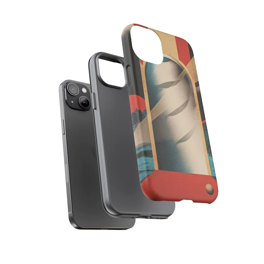 Surrealistische Spiraalpoort met Bomen en Sferen