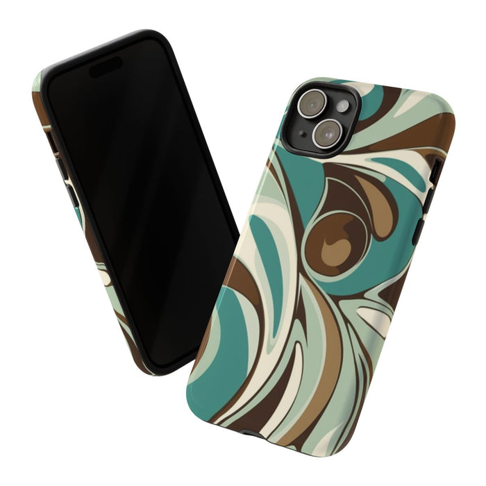 Abstracte Swirl in Teal en Bruin