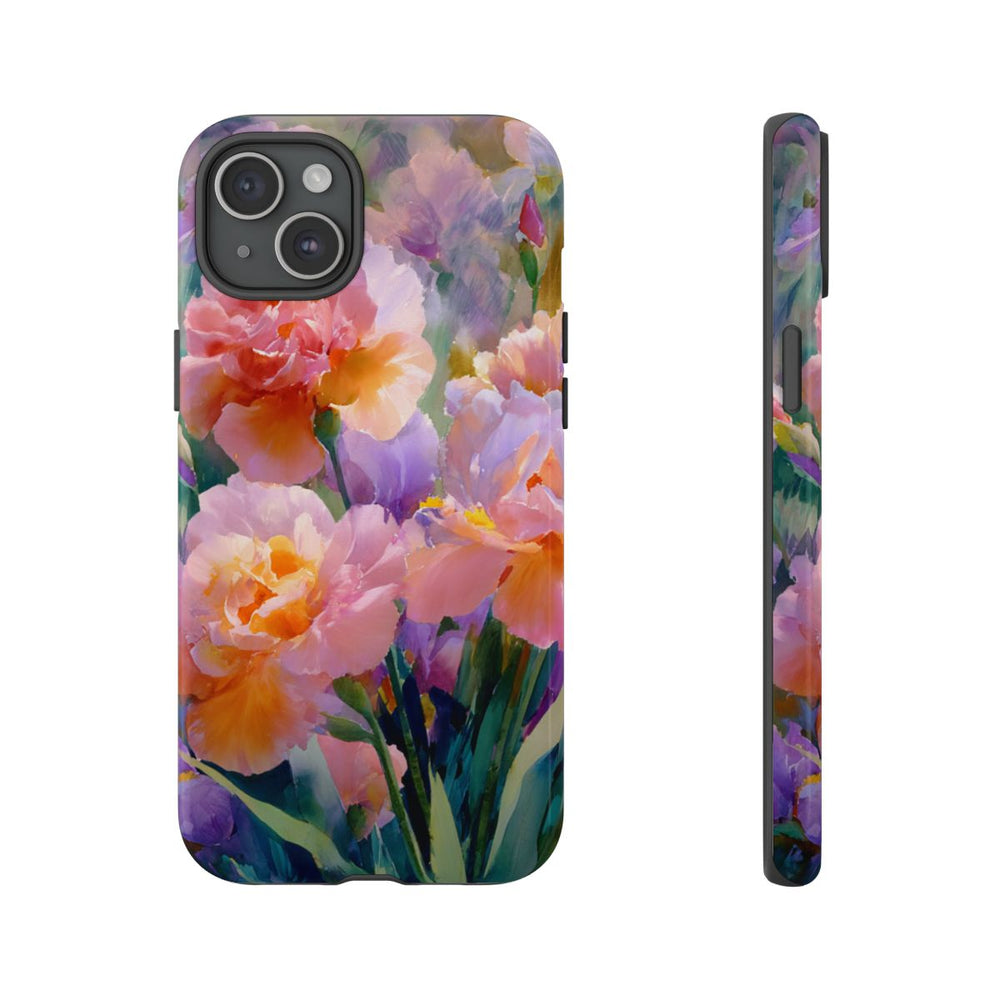 Roze en Paarse Bloemen in Waterverf