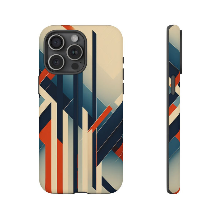 Geometrisch Abstracte Lijnen in Oranje en Blauw